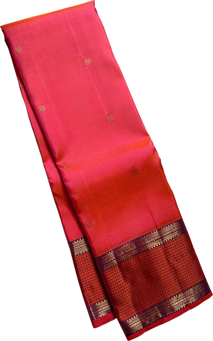 Exquisite Pink Kanjeevaram Silk Saree - Handloom Beauty - Luxurion World