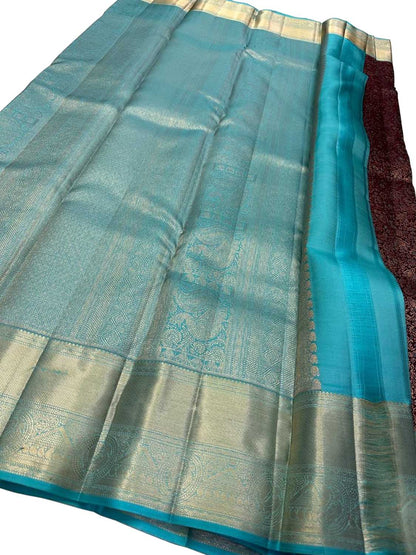 Exquisite Maroon Kanjeevaram Silk Saree - Luxurion World