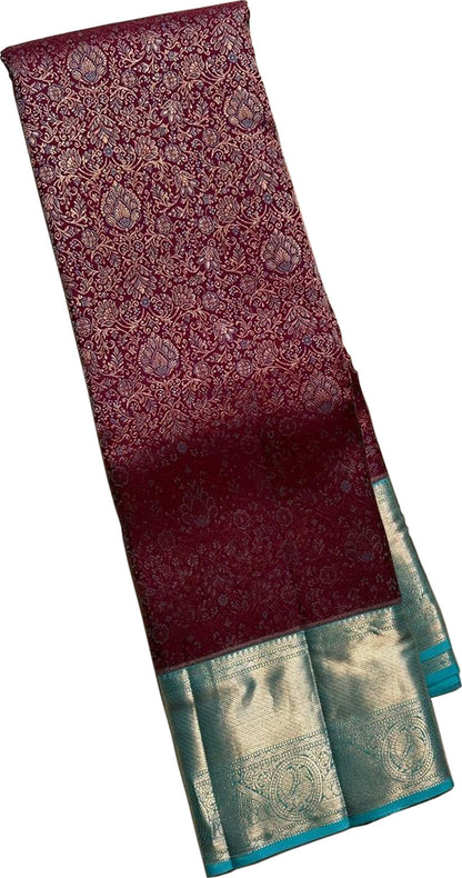 Exquisite Maroon Kanjeevaram Silk Saree - Luxurion World