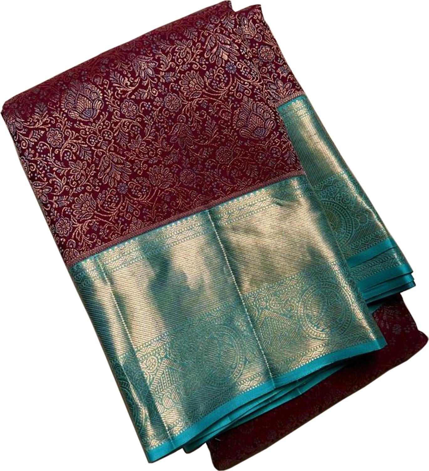 Exquisite Maroon Kanjeevaram Silk Saree - Luxurion World