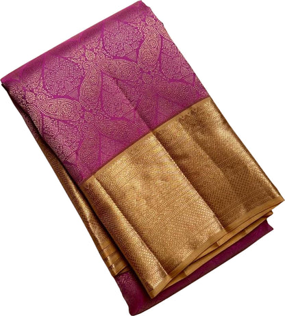 Exquisite Pink Kanjeevaram Silk Saree - Handloom Beauty - Luxurion World