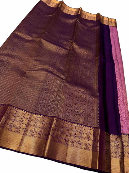 Exquisite Pink Kanjeevaram Pure Silk Saree - Luxurion World