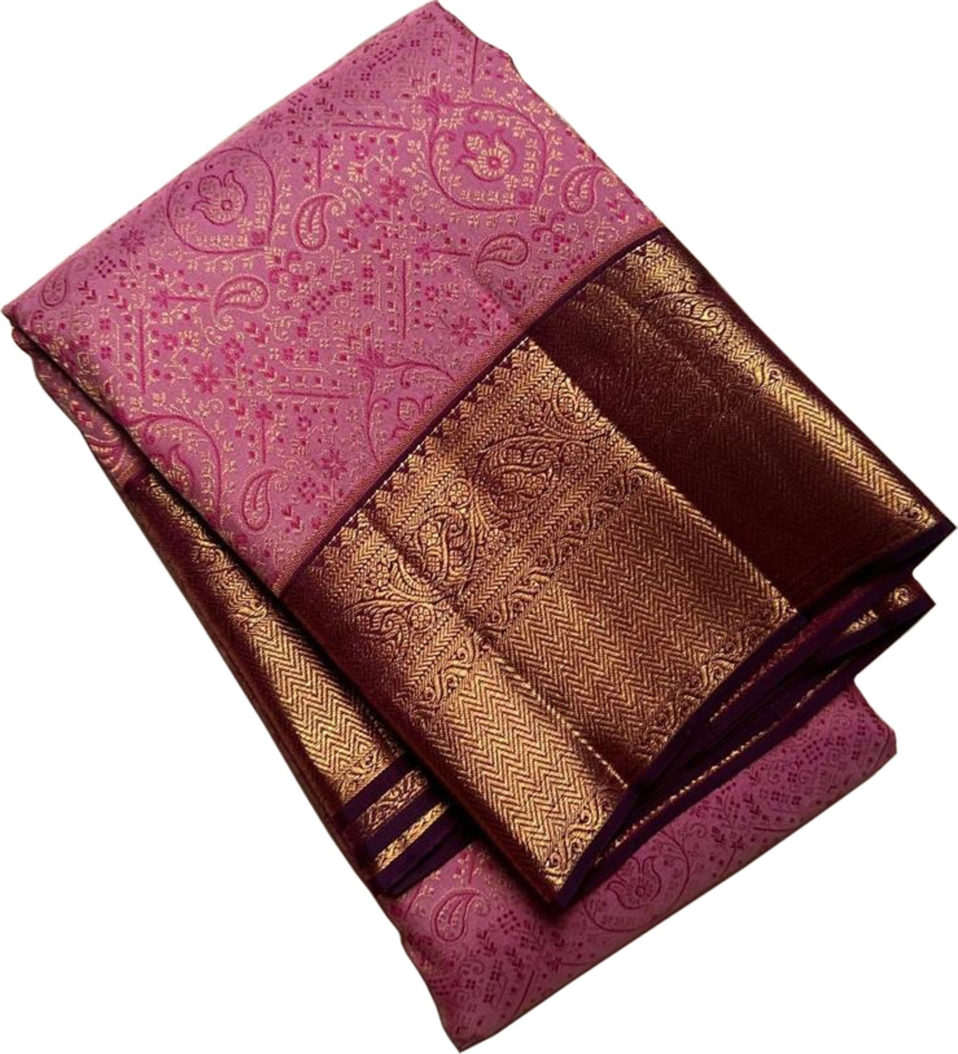 Exquisite Pink Kanjeevaram Pure Silk Saree - Luxurion World