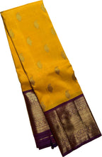 Golden Glow: Yellow Kanjeevaram Pure Silk Saree - Luxurion World