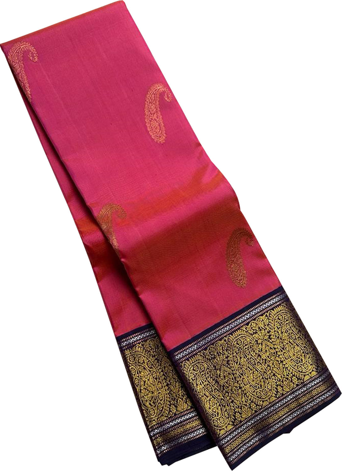 Exquisite Pink Kanjeevaram Handloom Silk Saree - Luxurion World