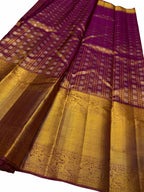 Exquisite Purple Pure Silk Kanjeevaram Saree - Luxurion World
