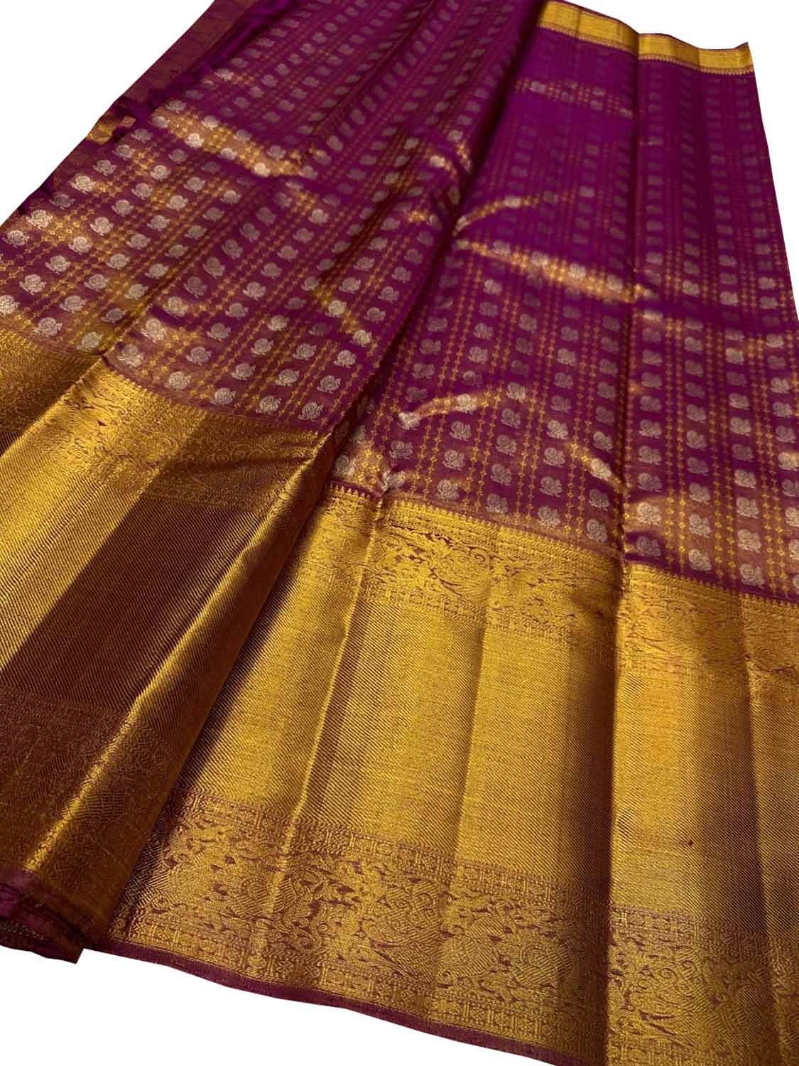 Exquisite Purple Pure Silk Kanjeevaram Saree - Luxurion World