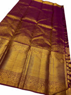 Exquisite Purple Pure Silk Kanjeevaram Saree - Luxurion World
