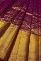 Exquisite Purple Pure Silk Kanjeevaram Saree - Luxurion World
