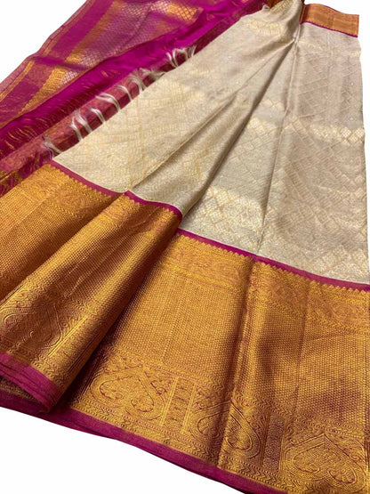 Pastel Kanjeevaram Handloom Silk Saree - Pure Elegance - Luxurion World