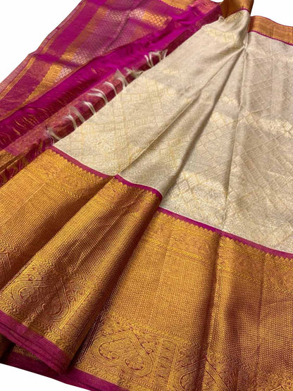 Pastel Kanjeevaram Handloom Silk Saree - Pure Elegance - Luxurion World