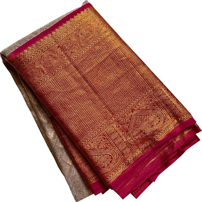 Pastel Kanjeevaram Handloom Silk Saree - Pure Elegance - Luxurion World