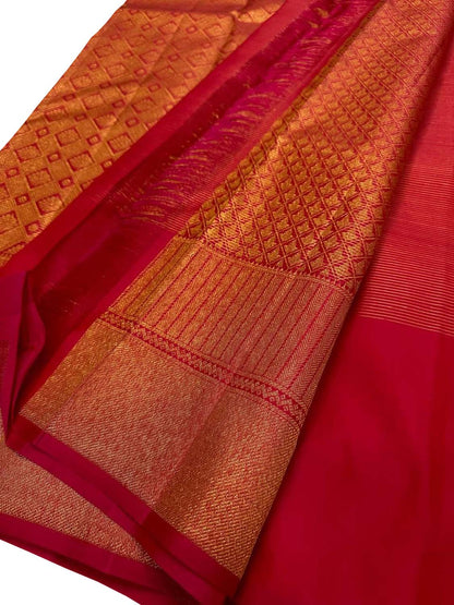 Exquisite Pink Kanjeevaram Silk Saree - Luxurion World