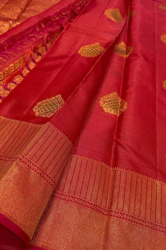 Exquisite Pink Kanjeevaram Silk Saree - Luxurion World