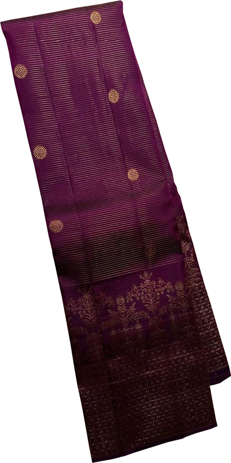 Exquisite Purple Kanjeevaram Silk Saree - Handloom Beauty - Luxurion World