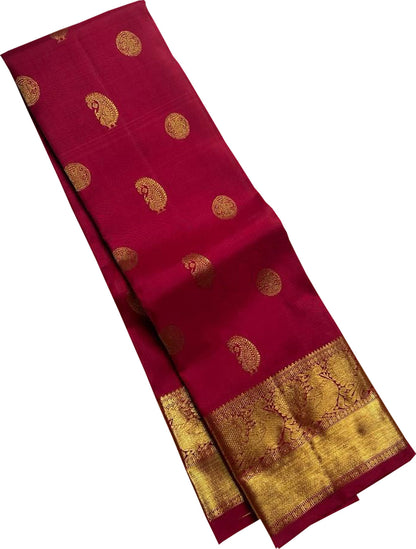 Exquisite Maroon Kanjeevaram Silk Saree - Luxurion World