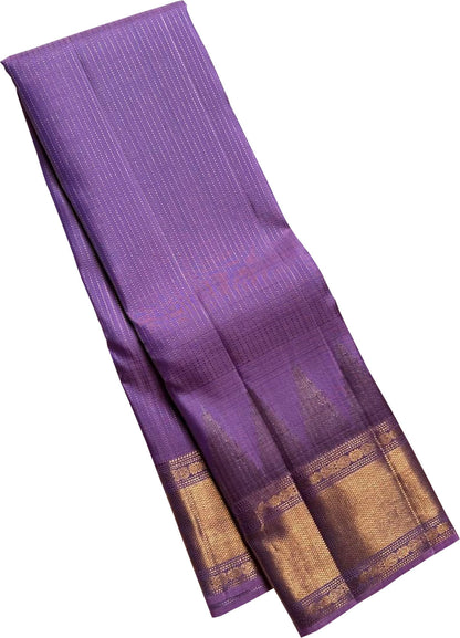 Exquisite Purple Kanjeevaram Silk Saree - Handloom Beauty - Luxurion World