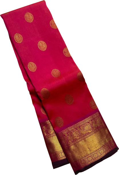 Exquisite Pink Kanjeevaram Handloom Silk Saree - Luxurion World
