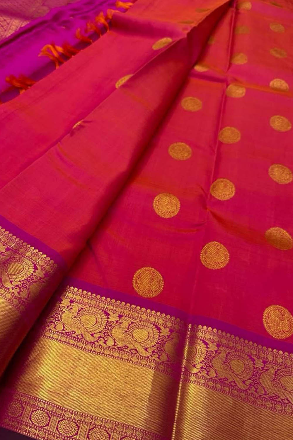 Exquisite Pink Kanjeevaram Handloom Silk Saree - Luxurion World