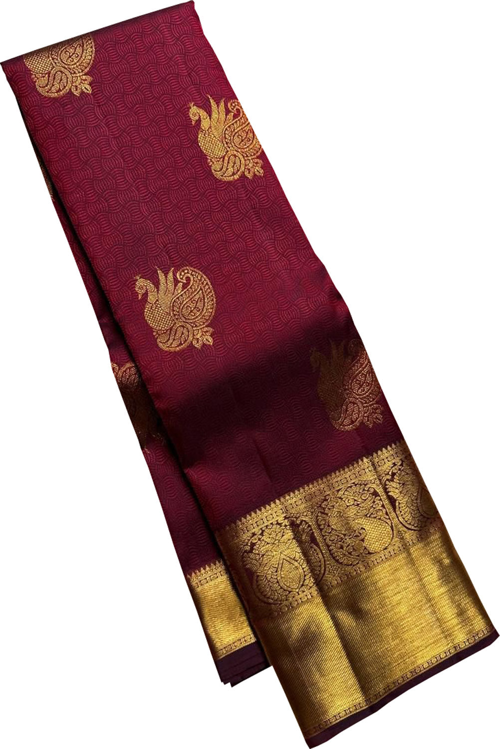 Exquisite Maroon Kanjeevaram Silk Saree - Luxurion World