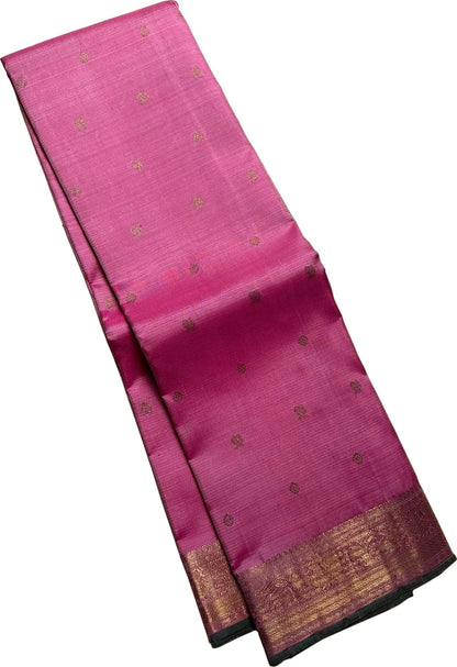 Exquisite Pink Kanjeevaram Handloom Silk Saree - Luxurion World