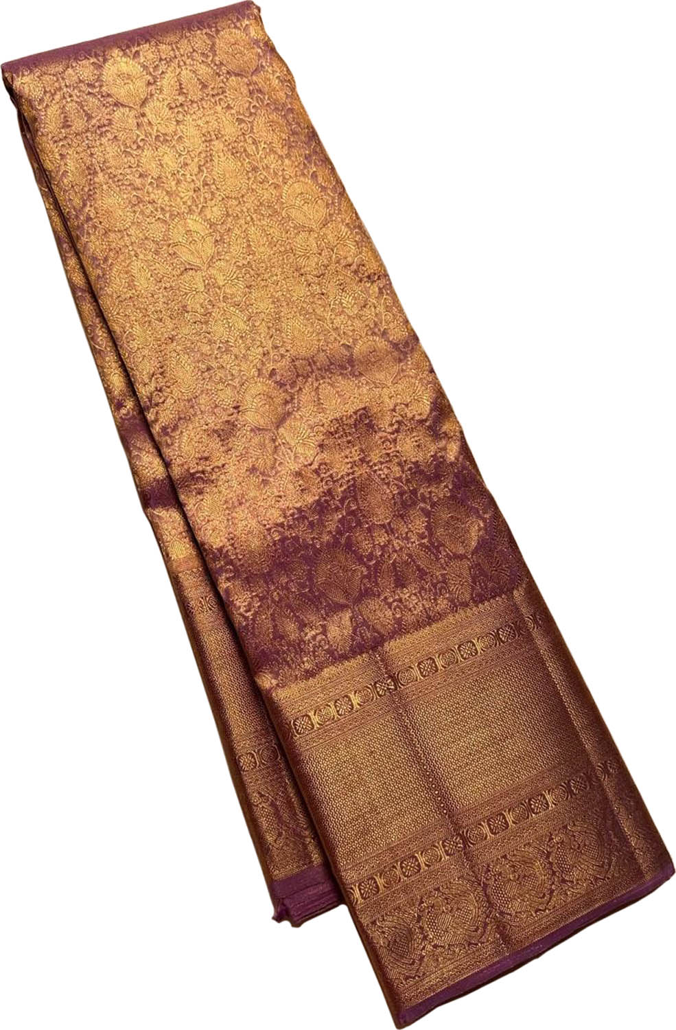 Exquisite Purple Silk Kanjeevaram Saree - Luxurion World