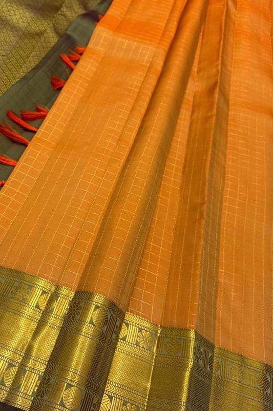 Exquisite Yellow Kanjeevaram Pure Silk Saree - Handloom Beauty - Luxurion World