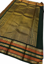 Orange Kanjeevaram Handloom Silk Saree - Luxurion World
