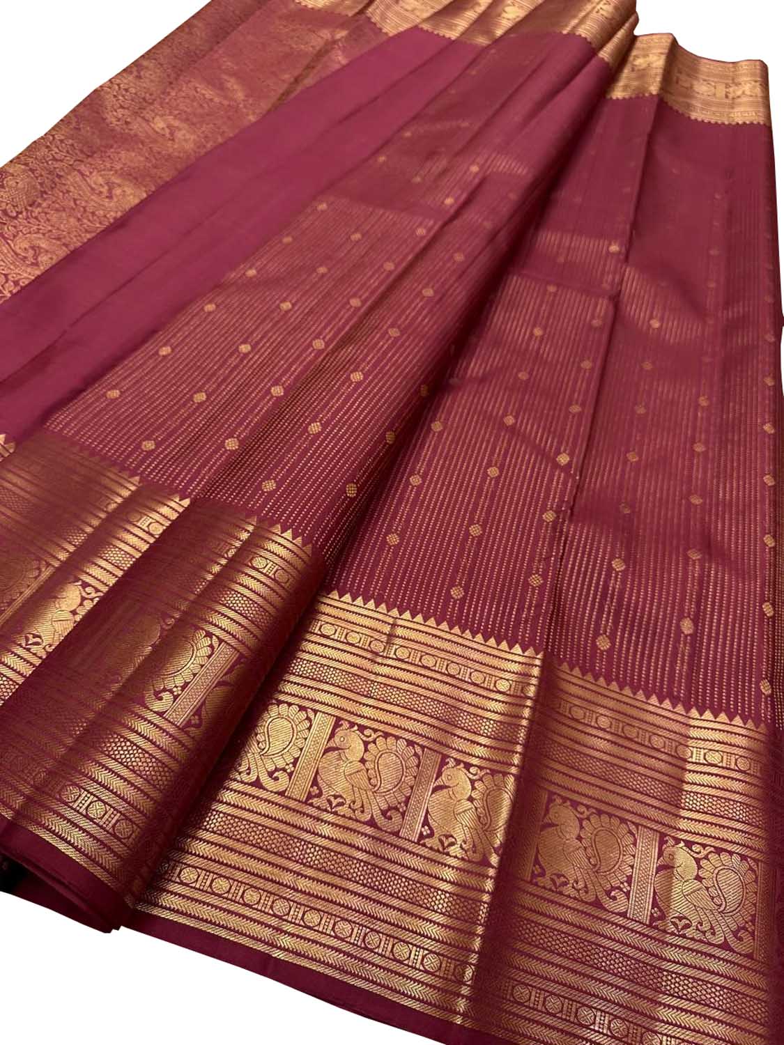 Exquisite Maroon Kanjeevaram Silk Saree - Luxurion World