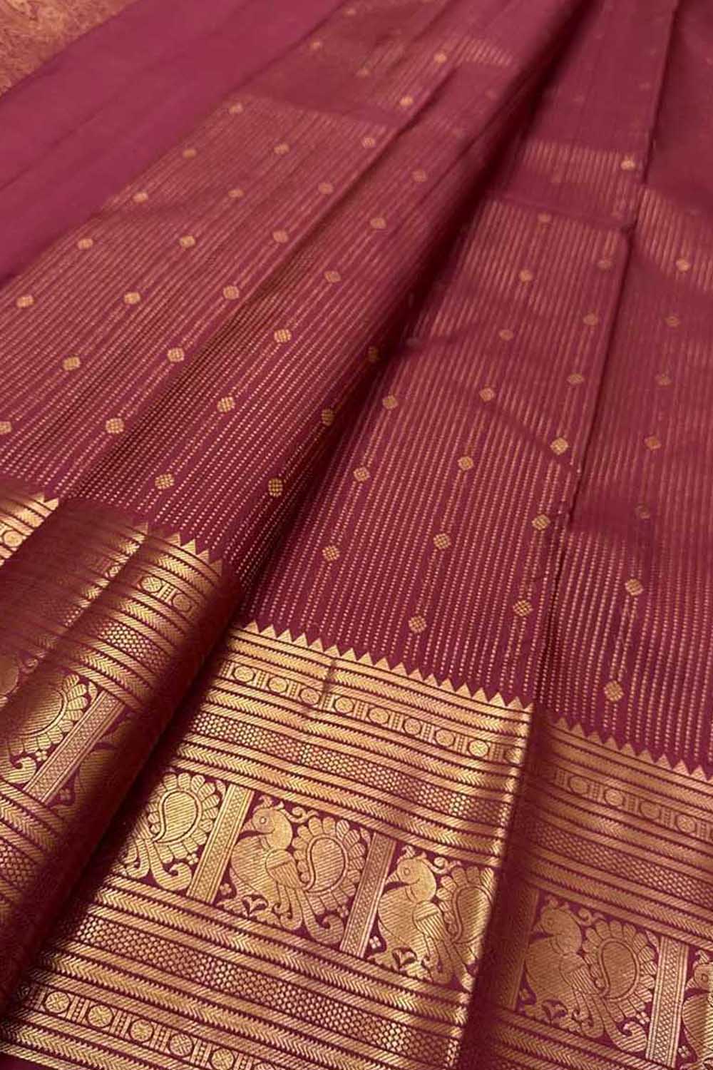Exquisite Maroon Kanjeevaram Silk Saree - Luxurion World