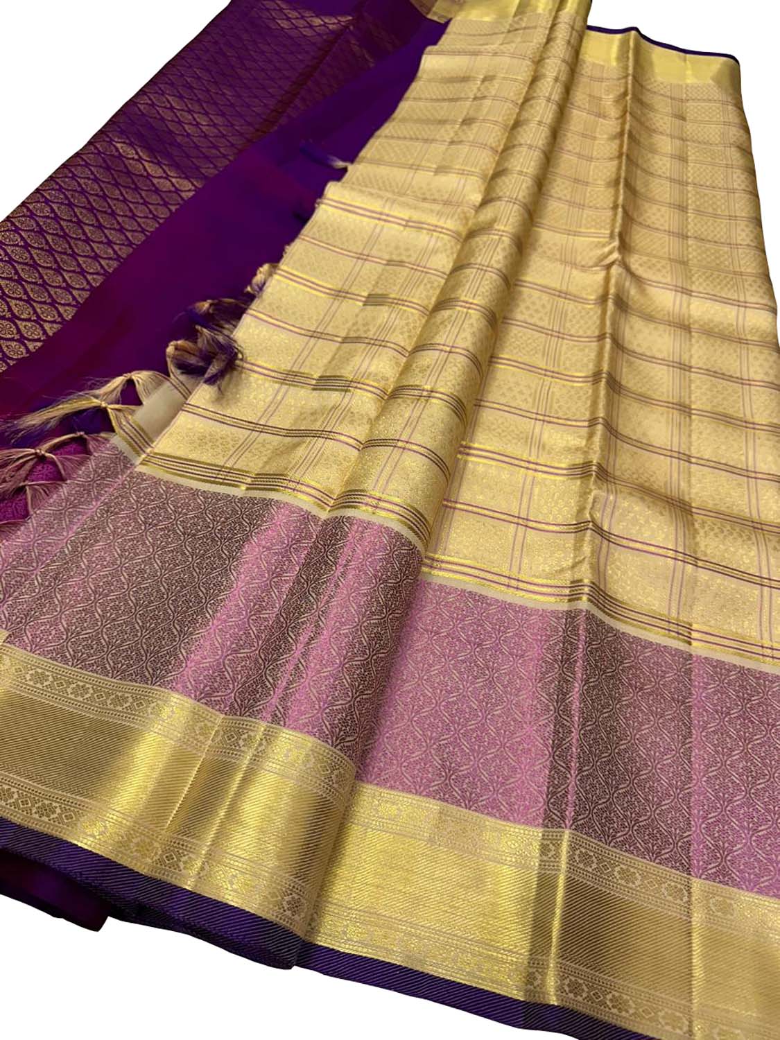 Pastel Kanjeevaram Silk Saree - Handloom Elegance - Luxurion World