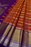 Orange Kanjeevaram Handloom Silk Saree - Pure Elegance - Luxurion World