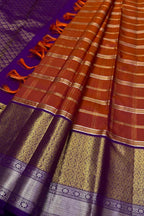 Orange Kanjeevaram Handloom Silk Saree - Pure Elegance - Luxurion World