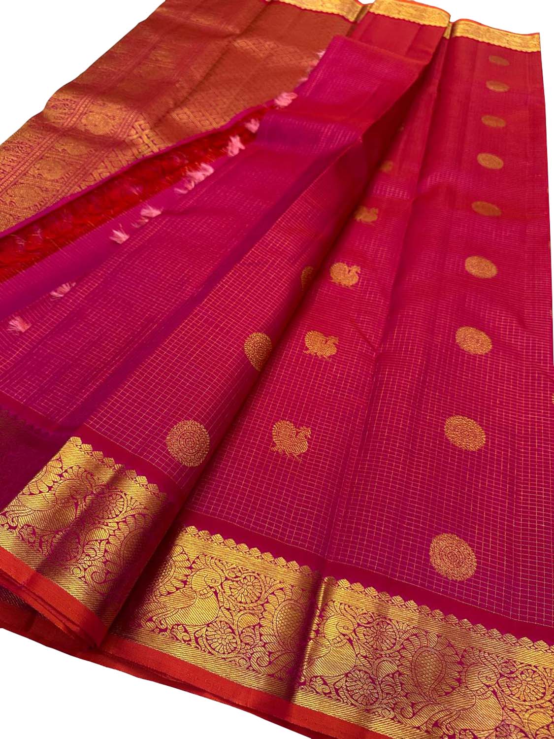 Exquisite Pink Kanjeevaram Handloom Silk Saree - Luxurion World