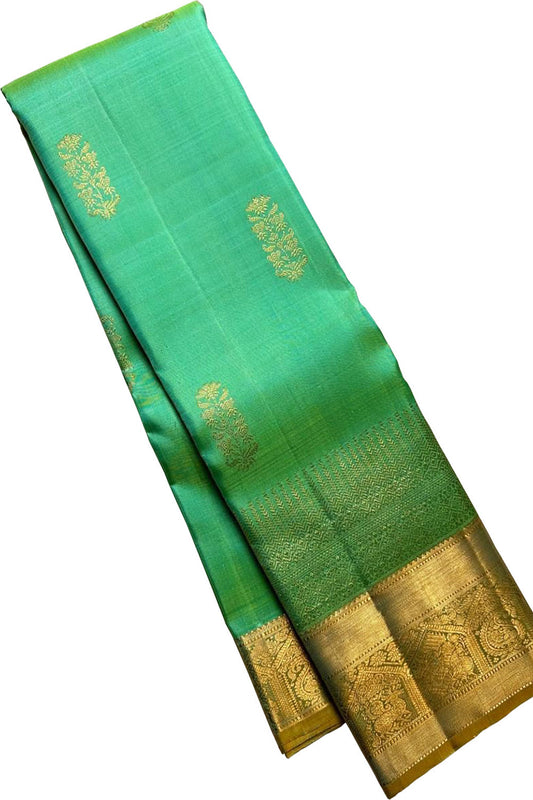 Green & Blue Kanjeevaram Silk Saree - Luxurion World