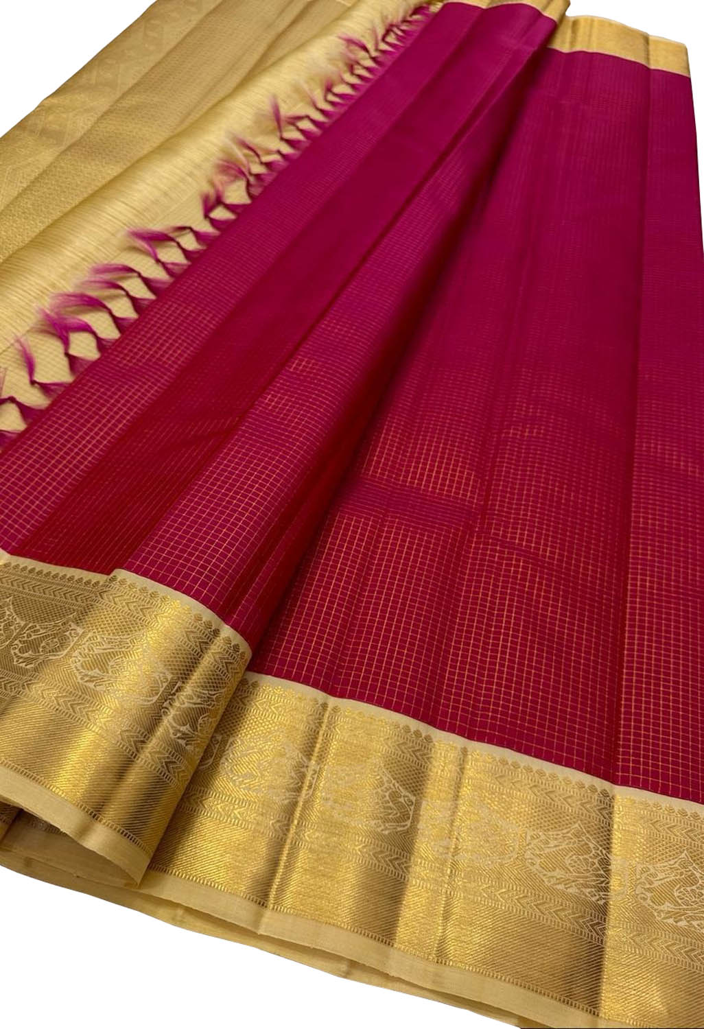 Exquisite Red Kanjeevaram Silk Saree - Luxurion World