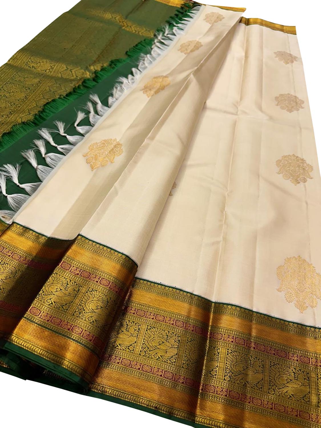 Pastel Handloom Kanjeevaram Pure Silk Saree - Elegant Elegance - Luxurion World