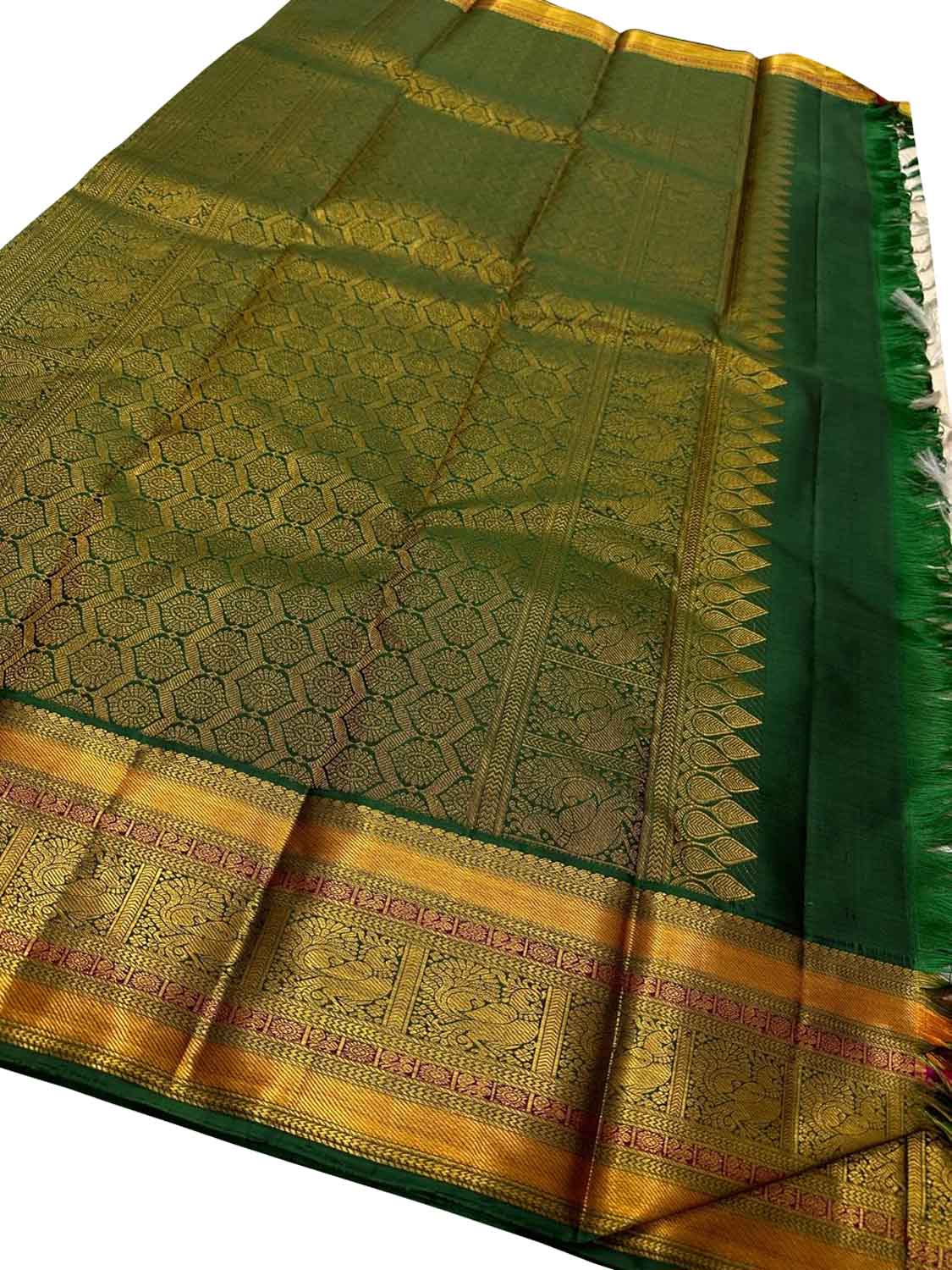 Pastel Handloom Kanjeevaram Pure Silk Saree - Elegant Elegance - Luxurion World