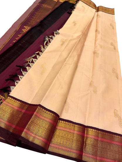 Pastel Handloom Kanjeevaram Silk Saree - Luxurion World