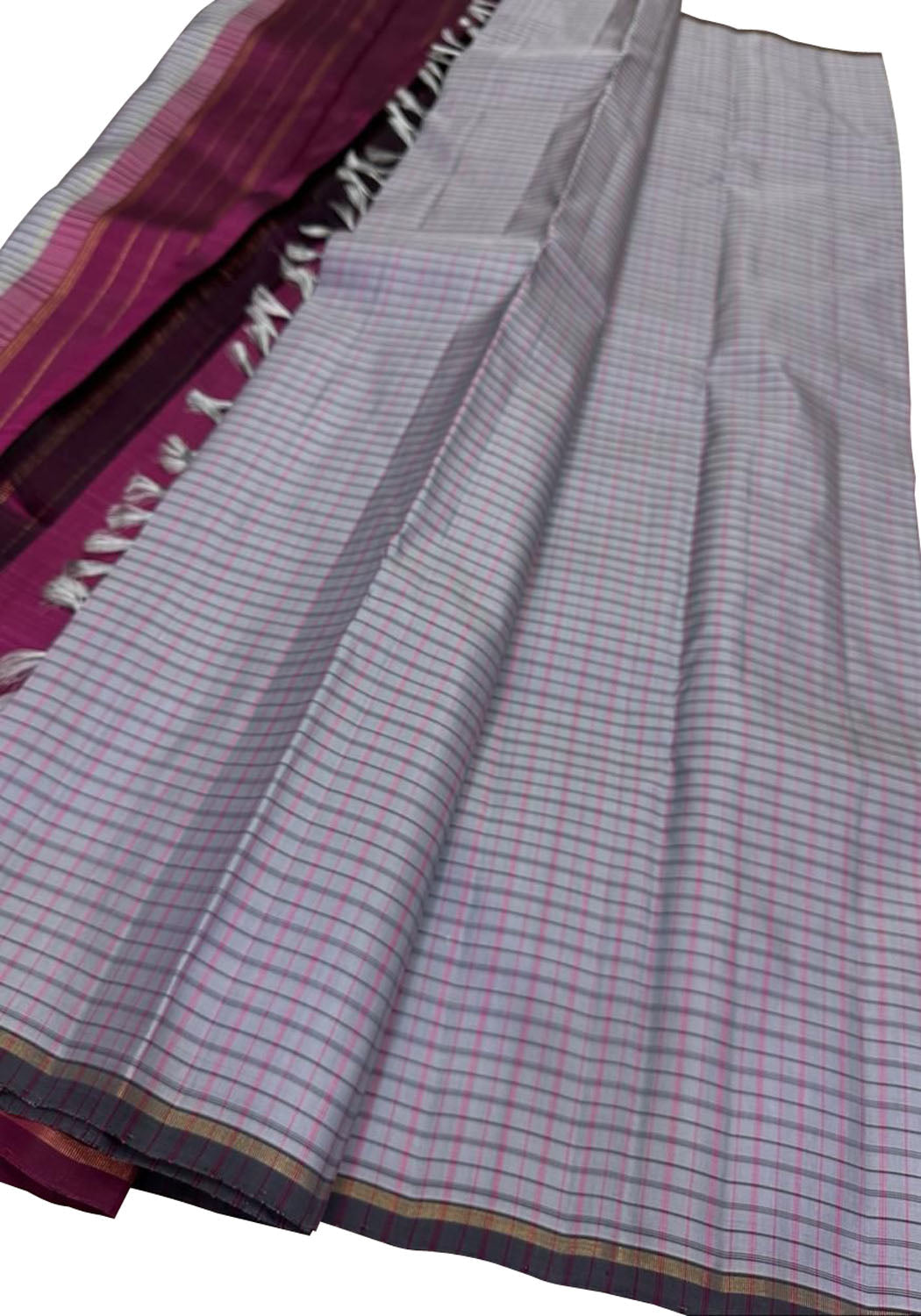 Elegant Grey Kanjeevaram Silk Saree - Luxurion World