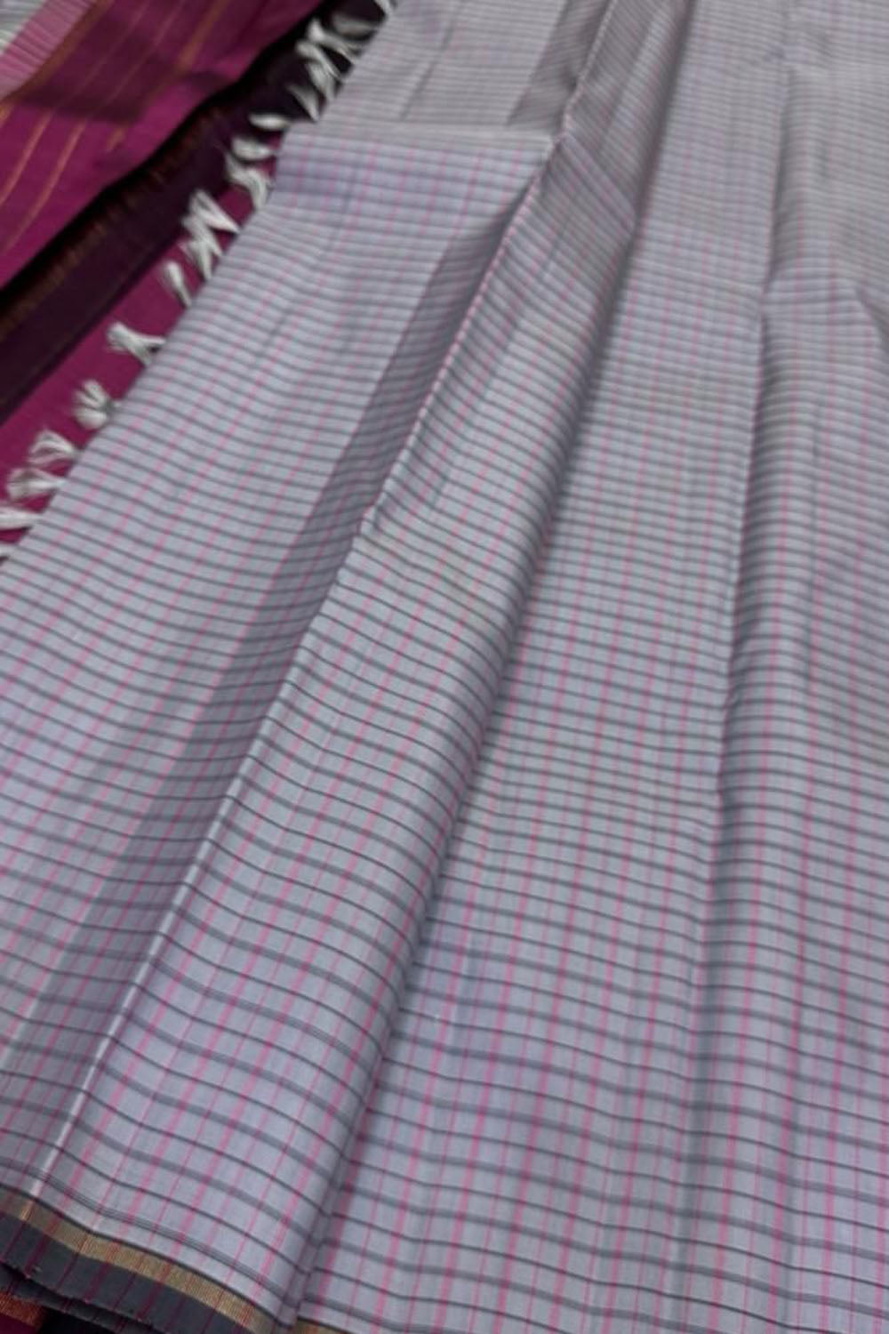 Elegant Grey Kanjeevaram Silk Saree - Luxurion World