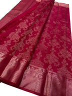 Exquisite Pink Kanjeevaram Handloom Silk Saree - Luxurion World