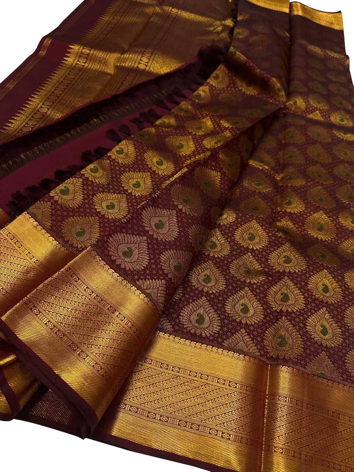 Exquisite Brown Kanjeevaram Pure Silk Saree - Luxurion World