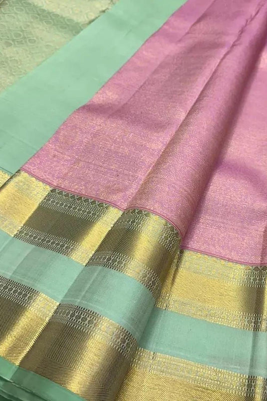Exquisite Pink Kanjeevaram Handloom Silk Saree - Luxurion World