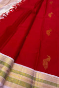 Exquisite Red Handloom Kanjeevaram Silk Saree - Luxurion World
