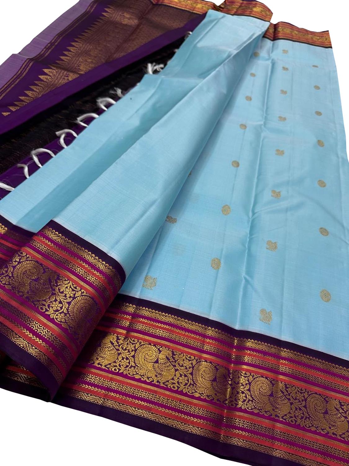Royal Blue Handloom Kanjeevaram Silk Saree - Luxurion World