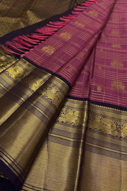Exquisite Pink Kanjeevaram Silk Saree - Handloom Beauty - Luxurion World