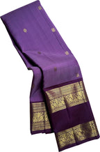 Exquisite Purple Kanjeevaram Silk Saree Handloom - Luxurion World