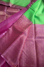 Green Handloom Kanjeevaram Pure Silk Saree - Elegant Luxury - Luxurion World