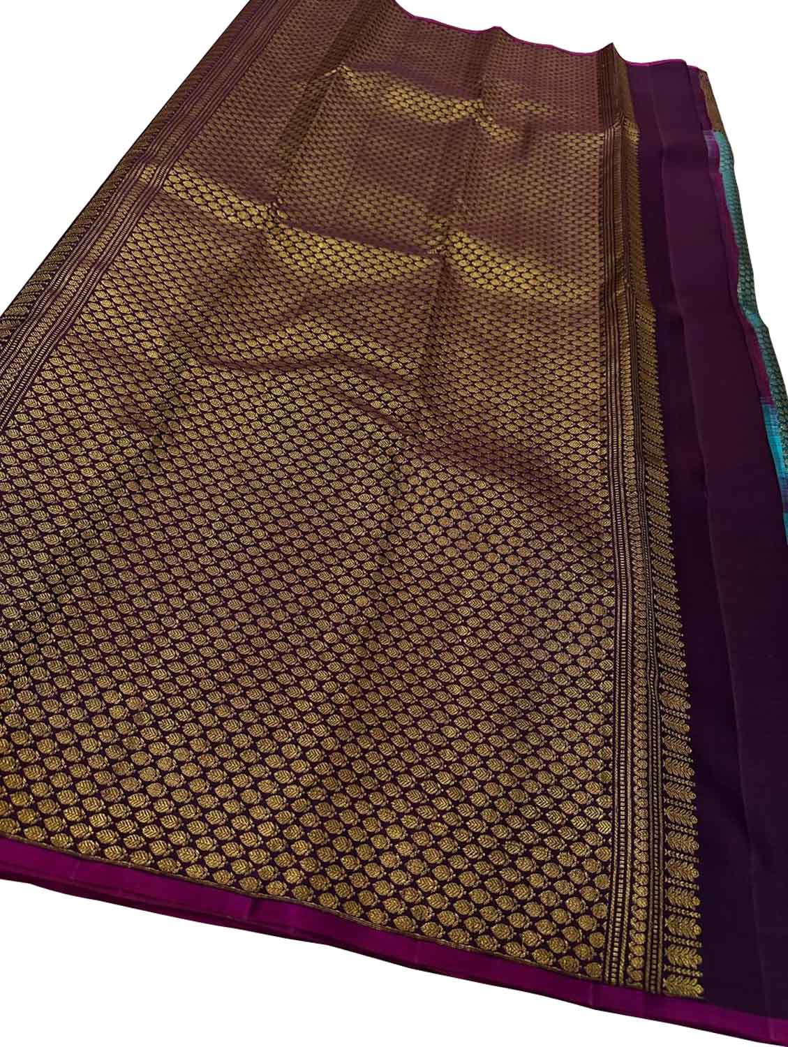Blue Handloom Kanjeevaram Pure Silk Saree - Luxurion World